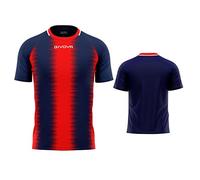 Givova Maglia Stripe manica corta Blu/Rosso Taglia M