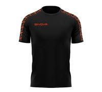 GIVOVA T-Shirt Poly Band Nero/Arancio Fluo Tg. L