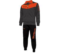 Givova TR018F, Tuta Visa Unisex - Adulto, Grigio Scuro/Arancio Fluo, M