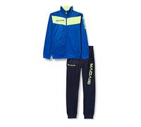 Givova TR018F, Tuta Visa Unisex - bambino, Azzurro/Giallo Fluo, 4XS