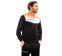 Givova Tr024f, Tuta Unisex Adulto, Nero/Arancio Fluo, XL