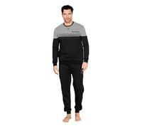 GIVOVA Tuta Completa Homewear da Uomo, Completo Maschile Lungo E Confortevole (IT, Testo, L, Regular, Regular, G702 Grigio Melange/Nero)
