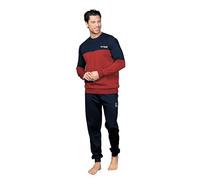 GIVOVA Tuta Completa Homewear da Uomo, Completo Maschile Lungo E Confortevole (IT, Testo, M, Regular, Regular, G705 Blu/Rosso)