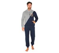 GIVOVA Tuta Completa Homewear da Uomo, Completo Maschile Lungo E Confortevole (IT, Testo, XL, Regular, Regular, G756 Grigio/Blu Scuro)
