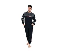 GIVOVA Tuta Completa Uomo In Caldo Cotone In Vari Modelli, Pigiama Lungo Maschile (2XL (52), GI547 NERO)