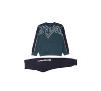 GIVOVA Tuta con cerniera per ragazzo in felpa invernale in vari modelli, completo maschile sportivo adatto per la palestra calcio e tempo libero. (31T00007 VERDE, 14 ANNI)