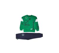 GIVOVA Tuta da Ginnastica Maschile Mezzo Tempo, Completo Giro Collo Ragazzo per la Scuola, palestra e tempo libero, in Cotone French Terry per Bambino (14 anni, 7435T00008 VERDE)