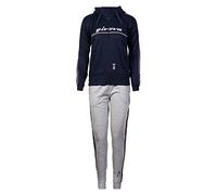 GIVOVA TUTA DONNA 101 CON BANDA E CAPPUCCIO IN FLEECE BLU/GRIGIO CHIARO Tg. 2XS