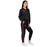 GIVOVA Tuta Donna Triacetato - 4 Stagioni - TRICOT - Tuta Donna Completa - Sportiva - Anche solo pantalone (XL, NERO BANDA FUXIA BAND + PANT NERO BADA FUXIA)