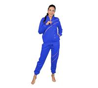 GIVOVA Tuta Femminile Intera, Completo da Donna Homewear Lungo Confortevole (IT, Testo, L, Regular, Regular, G25F Bluette-No Zip)