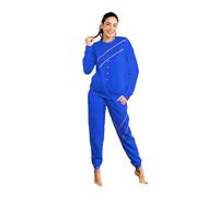 GIVOVA Tuta Femminile Intera, Completo da Donna Homewear Lungo Confortevole (IT, Testo, S, Regular, Regular, G24F Bluette-No Zip)