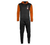 GIVOVA TUTA ITALIA 101 con cappuccio UOMO IN FELPA NERO/ARANCIO Tg. L