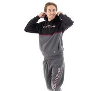 GIVOVA TUTA ITALIA 106 UOMO CON CAPP. BICOLORE IN FELPA NERO/GRIGIO SCURO Tg. XL