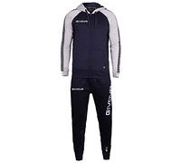GIVOVA TUTA ITALIA UOMO 103 IN FELPA CON CAPP. E BANDA BLU/GRIGIO CHIARO Tg. XL
