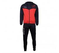 Givova Tuta Visa Melange con Cappuccio Polarfleece Blu/Rosso Melange Uomo 3XL