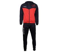 GIVOVA TUTA VISA MELANGE CON CAPPUCCIO POLARFLEECE BLU/ROSSO MELANGE Tg. XL