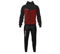 GIVOVA TUTA VISA MELANGE CON CAPPUCCIO POLARFLEECE GRANATA/NERO Tg. 2XS