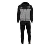 GIVOVA TUTA VISA MELANGE CON CAPPUCCIO POLARFLEECE NERO/GRIGIO SCURO MELANGE Tg. 2XS