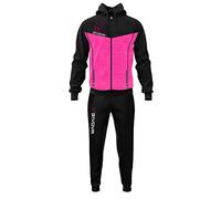 GIVOVA TUTA VISA MELANGE CON CAPPUCCIO POLARFLEECE ROSA FLUO/NERO Tg. XS