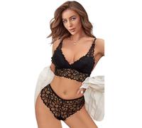 GIVTULIP Completo Intimo Donna Sexy Biancheria Intima Cotone Reggiseno Push Up Scollo V Lingerie Babydoll Bikini Mare Indumenti da Notte Perizoma Seducente Completo Lingerie Sposa Costume 2 Pezzi Hot