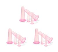 GIWFBQTR 12X Manufatto per La Coppettazione del Viso nel Silicone Naturale Spinta un Olio Shujing Aspirazione Viso Artefatto Rosa
