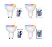 GIWFBQTR 4 Lampadine Gu10 e 1 con Funzione di Memoria, 17 Colori Cambianti, 4 Dinamiche modalità di Illuminazione. Spotlight