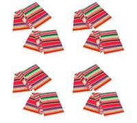 GIWFBQTR 8 Confezione 14 con 84 Pollici Messicano Runner 14 X 84 Pollici Messicano Decorazioni della Festa Nuziale della Frangia di Cotone Serape Blanket Runner (Rosso)