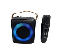 GIWFBQTR Microfono Portatile Audio Bluetooth Multifunzionale Lampada per Atmosfera A LED Colorata Altoparlante per Karaoke Domestico 1 Microfoni