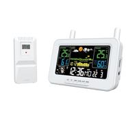 GIWFBQTR Stazione Meteo Digitale con Schermo A Colori, Termometro e Igrometro con Sensore Esterno Wireless, EU Plug B