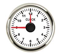 Giwnhvx 0-12 Ore Metri 2 Pollici 52 mm Calibri Orologio con Retroilluminazione Rosso Strumento Mostra Contatori Orologio per Auto Barca Yacht RV 9-32 V Installazione Facile A