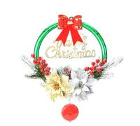 Giwnhvx 1 ghirlanda di Natale per porta d'ingresso ghirlanda di Natale con luci PS + LED fiori picks, ghirlanda verde decorazione di Natale.