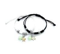 Giwnhvx 1 paio di braccialetti fatti a mano in perle per e uomo innamorati che brillano al buio con un fascino di cuore da regalare come regalo di compleanno o per San
