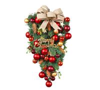 Giwnhvx 1 pezzo ornamento appeso decorazione corona artificiale di Natale come indicato corona di Natale in plastica + metallo decorativo per porta d'ingresso, parete, camino