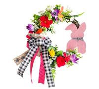 Giwnhvx 1 PZ di Pasqua per la Decorazione della Porta D'Ingresso di Pasqua Coniglio Ghirlanda di Fiori Forniture Decorative