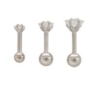 Giwnhvx 1 Set di 3 dimensioni orecchino a forma di stelle in acciaio chirurgico 316L orecchino zircone uso orecchino piercing