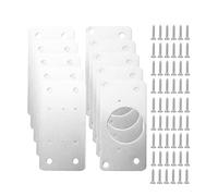 Giwnhvx 10 paia di piastre di fissaggio per cerniere di porte, color argento, per riparazione di cerniere
