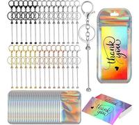 Giwnhvx 10 Pezzi in Perle di Bulk 10 Ologrammi 10 Carte di ringraziamento fai da te Ciondolo Fabbricazione di in Perline in Metallo Fai da te