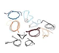Giwnhvx 10 Pezzi/Set GeOmetrica Moda Corda Intrecciata Bracciale Boemiano Retrò Accessori