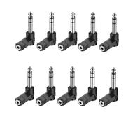 Giwnhvx 10 PZ Angolo Retto 6,35 mm a 3,5 mm Adattatore Audio Convertitore Estensione Cuffie Stereo Presa Audio Facile da Installare