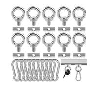 Giwnhvx 10 tappi per binario da 6 mm con 10 moschettoni, in acciaio inossidabile 304, ganci per tende da campeggio per luci