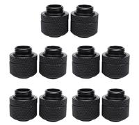 Giwnhvx 10 x raccordi di raffreddamento ad acqua, pagoda di filettatura esterna G1/4 per il connettore del sistema di raffreddamento del computer del tubo flessibile da 9,5 x 12,7 mm, colore: nero