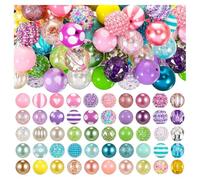 Giwnhvx 100 perline da 20 mm per penne, perline in strass, perline Bubblegum per penne, portachiavi, fai da te, fabbricazione di