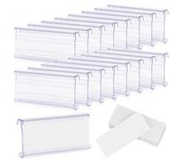 Giwnhvx 100 portaetichette per ripiani in metallo con 100 inserti di carta, portaetichette in metallo per ripiani in plastica, compatibili con ripiani da 1-1/4 pollici