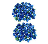 Giwnhvx 100 rose artificiali, 3 cm di altezza, decorazione per matrimoni, blu navy
