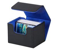 Giwnhvx 100 + Trading Deck Box Raccogli Carta Giocattolo W/Chiusura Magnetica Carte di Stoccaggio Carta di Caso Protettivo Nero e Blu