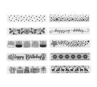 Giwnhvx 10Pcs 15X3cm Fiore Foglia Stella di Plastica Goffratura Cartella FAI DA TE Artigianato Modelli Stampi Stencil Scrapbook Carta Carta Fare