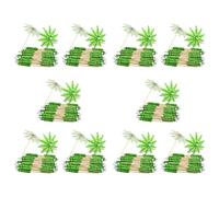 Giwnhvx 10X Stuzzicadenti di Cocco Verde Stuzzicadenti Ombrelli di Carta Stuzzicadenti Bastoncini per Ombrelloni da Cocktail Fatti Un Mano per Decorazioni da Cocktail