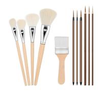 Giwnhvx 11 Pezzi Strumenti di Glassa di Ceramica Diverse Forme Pennelli in Ceramica in Legno Set di Pennelli in Ceramica per Studenti Artisti Adulti