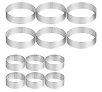 Giwnhvx 12 anelli rotondi per crostata da 4,5 cm e 8,9 cm, in acciaio inox, stampi per torte