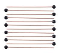 Giwnhvx 12 bacchette in gomma morbida con manico in legno per glockenspiel xilofono campana strumenti musicali parti nere